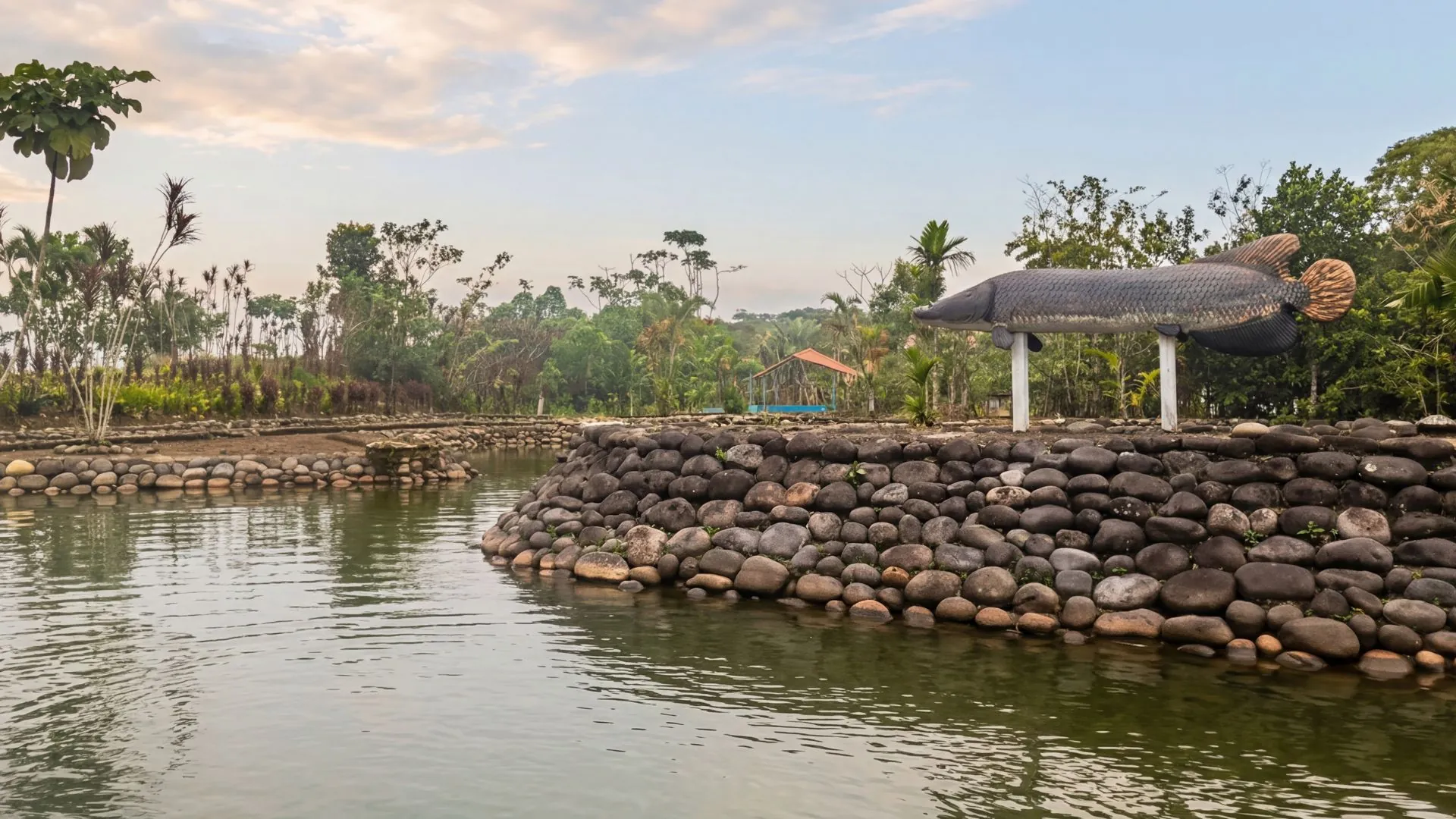 Piscinas de cría de peces de agua dulce en Ecuador